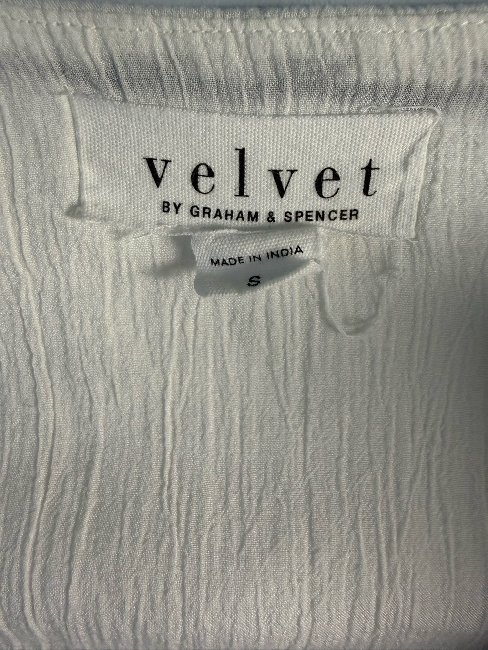 Velvet by graham & spencer Embroidered V-Neck Peasant Blouse - white-with Navy - Picture 4 of 5